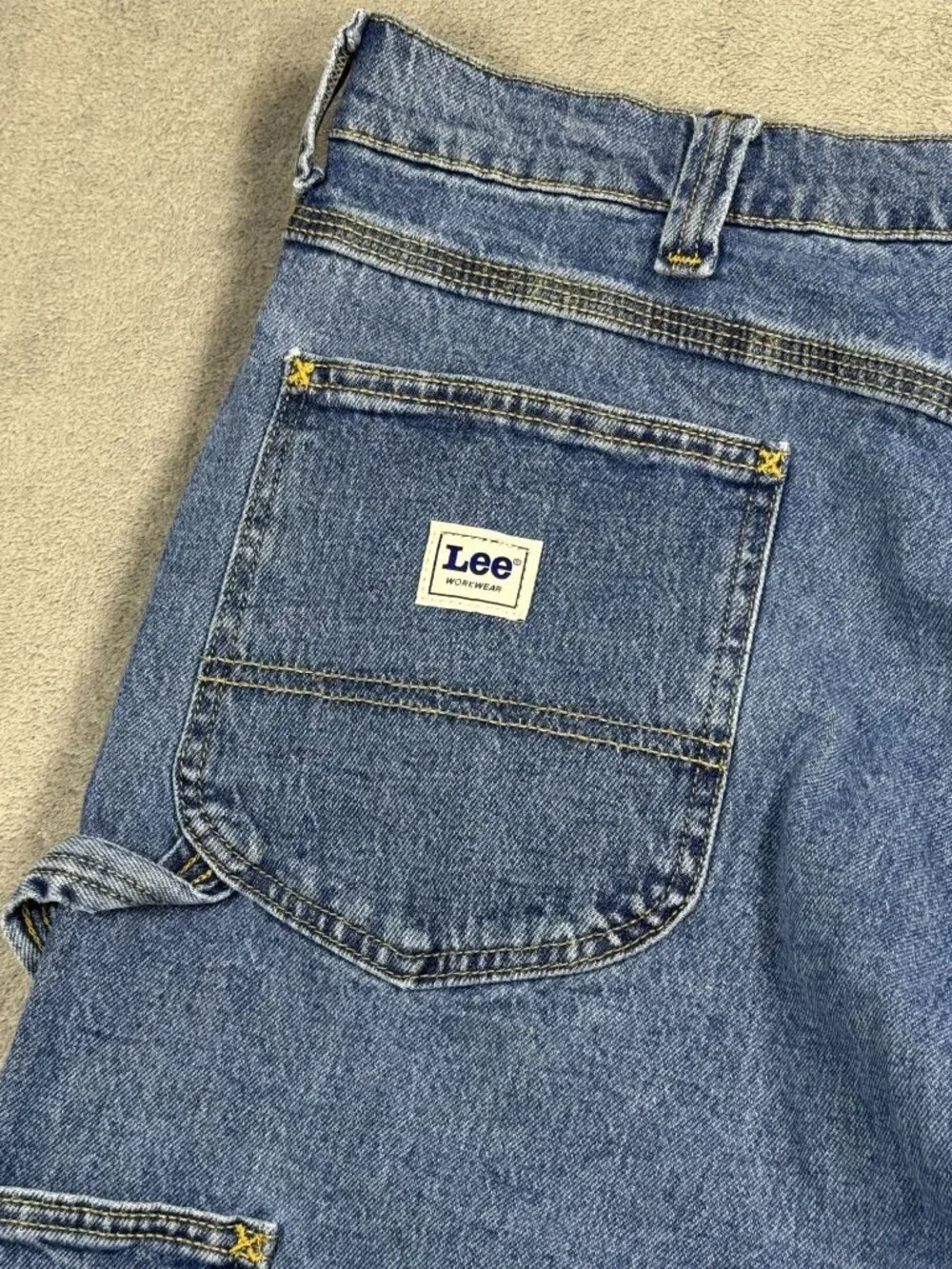 Vintage Y2K Baggy Lee Carpenter Jeans Mens 42x32 Low Rise Skater Utility Gorpcor
